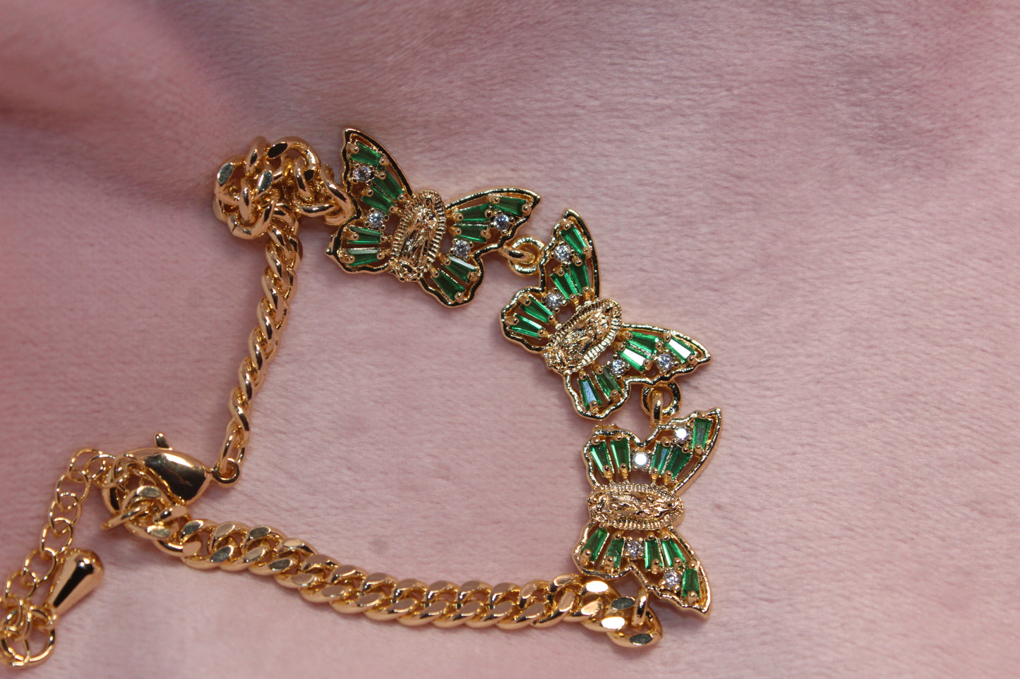 Green mariposas Virgencita Bracelet