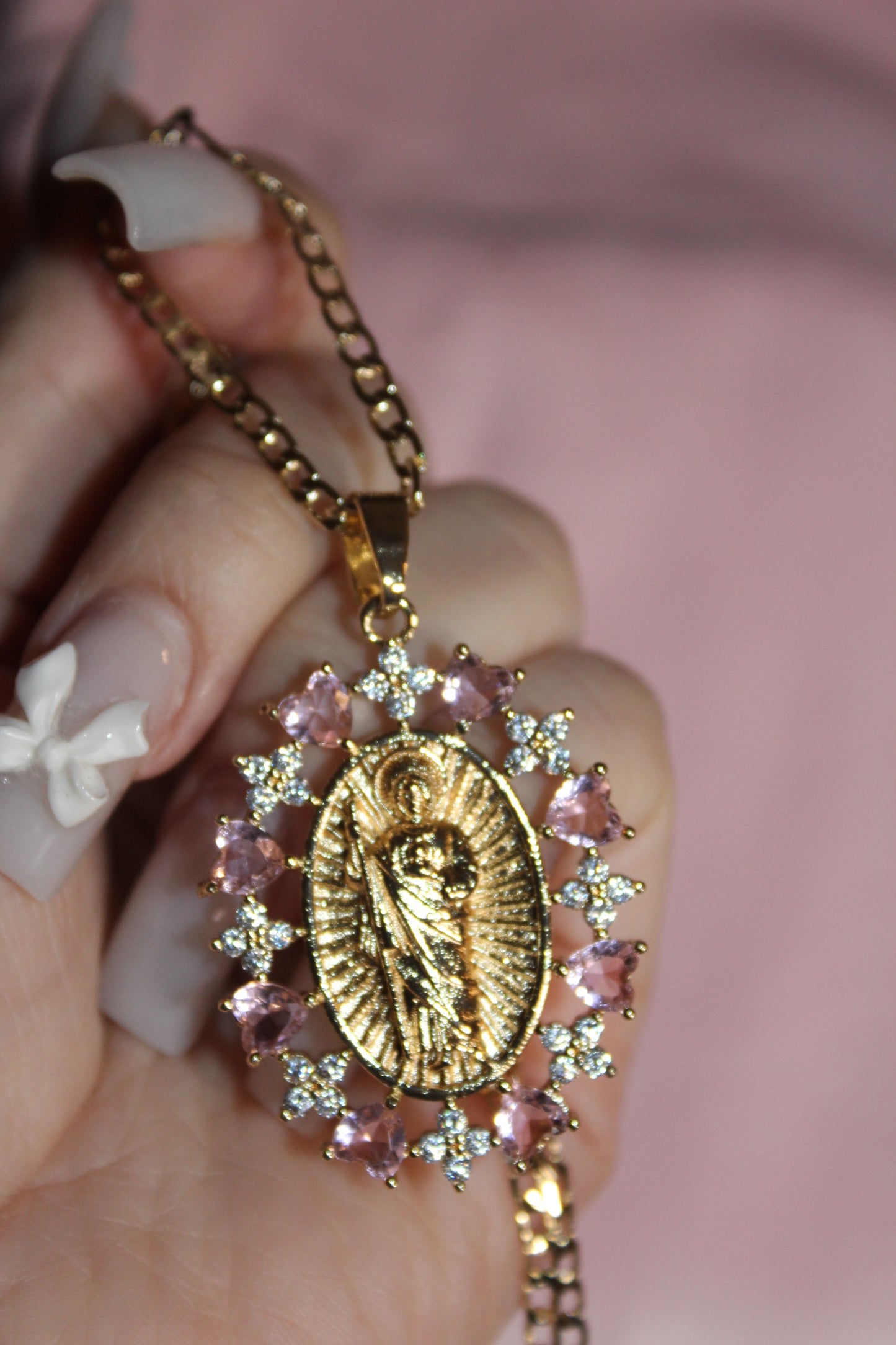 Pink & White San Judas