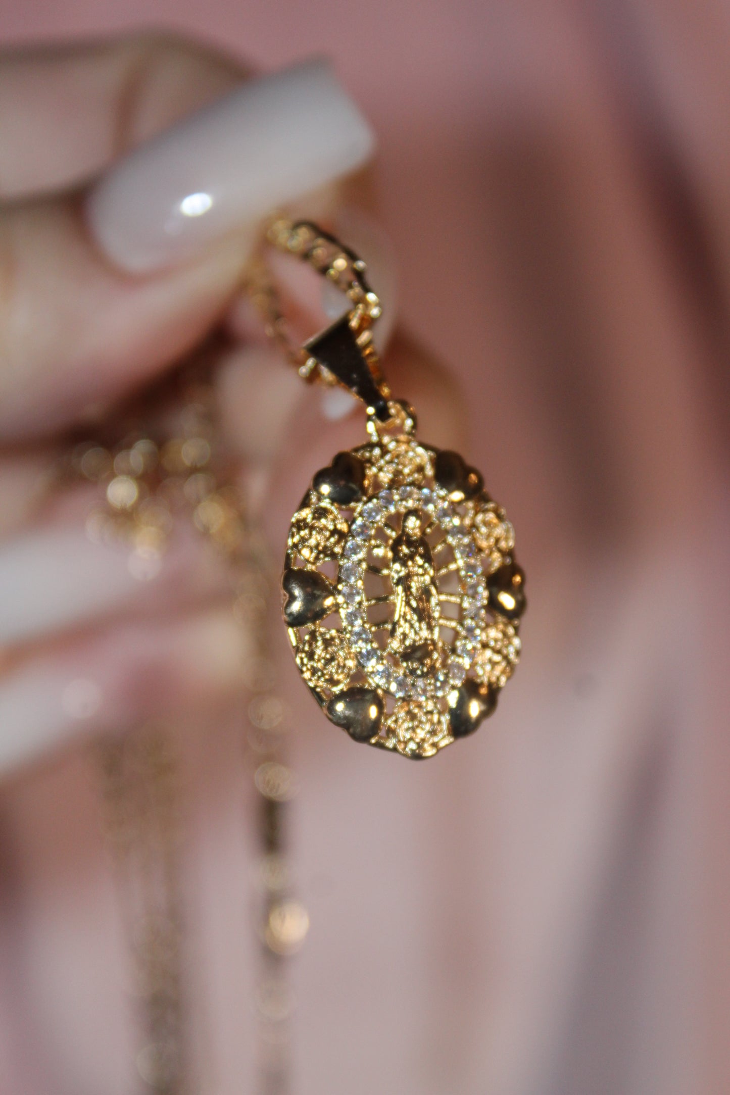 Virgencita with hearts