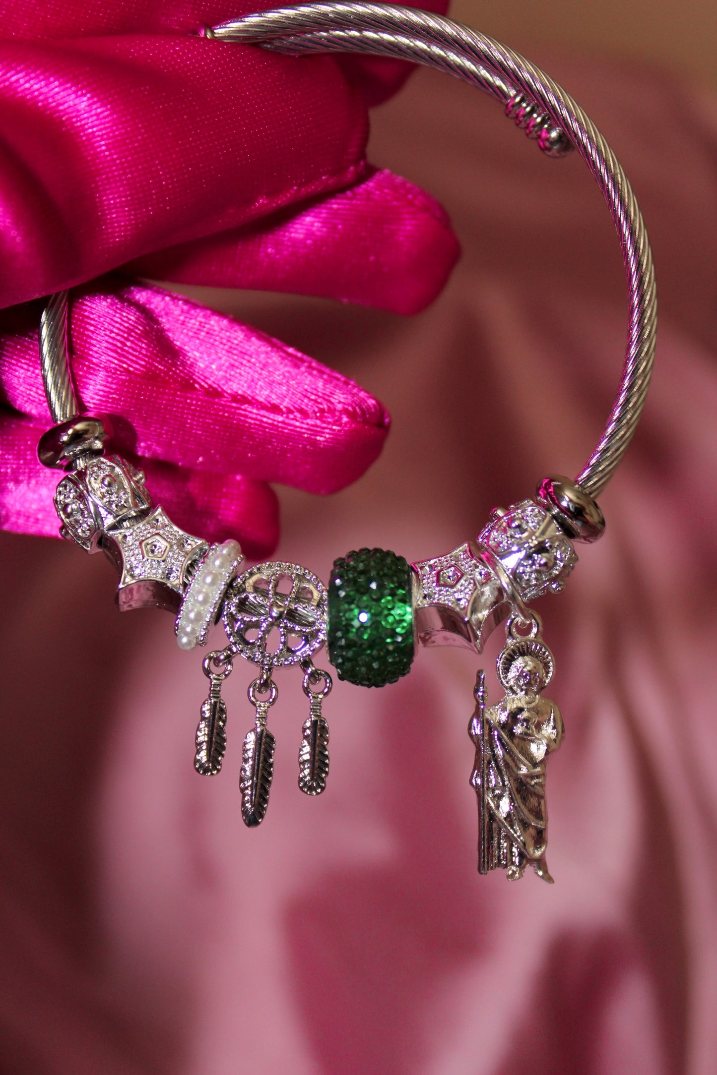 Silver San Judas charm bracelets