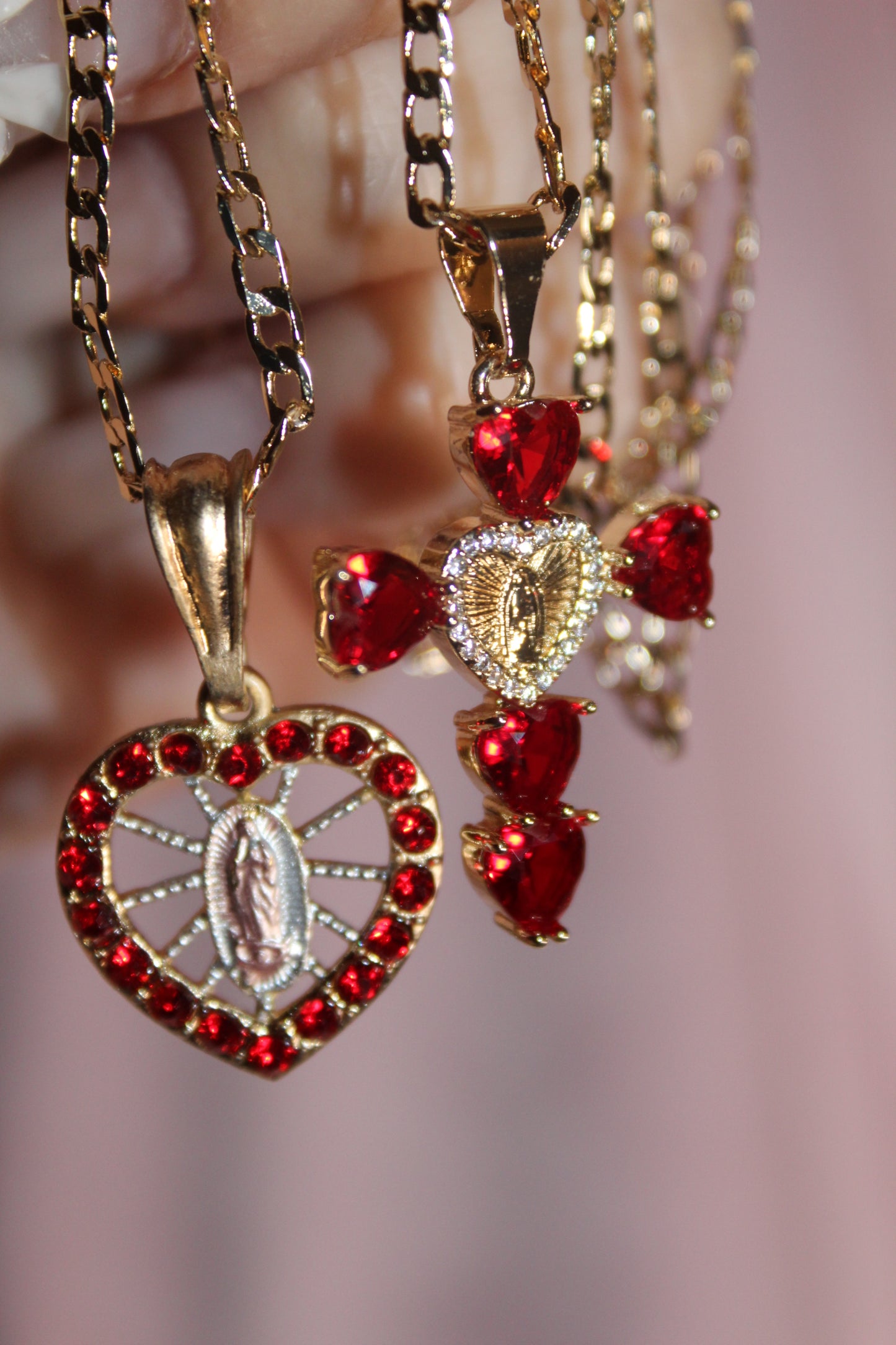 Red Hearts Cross Virgencita