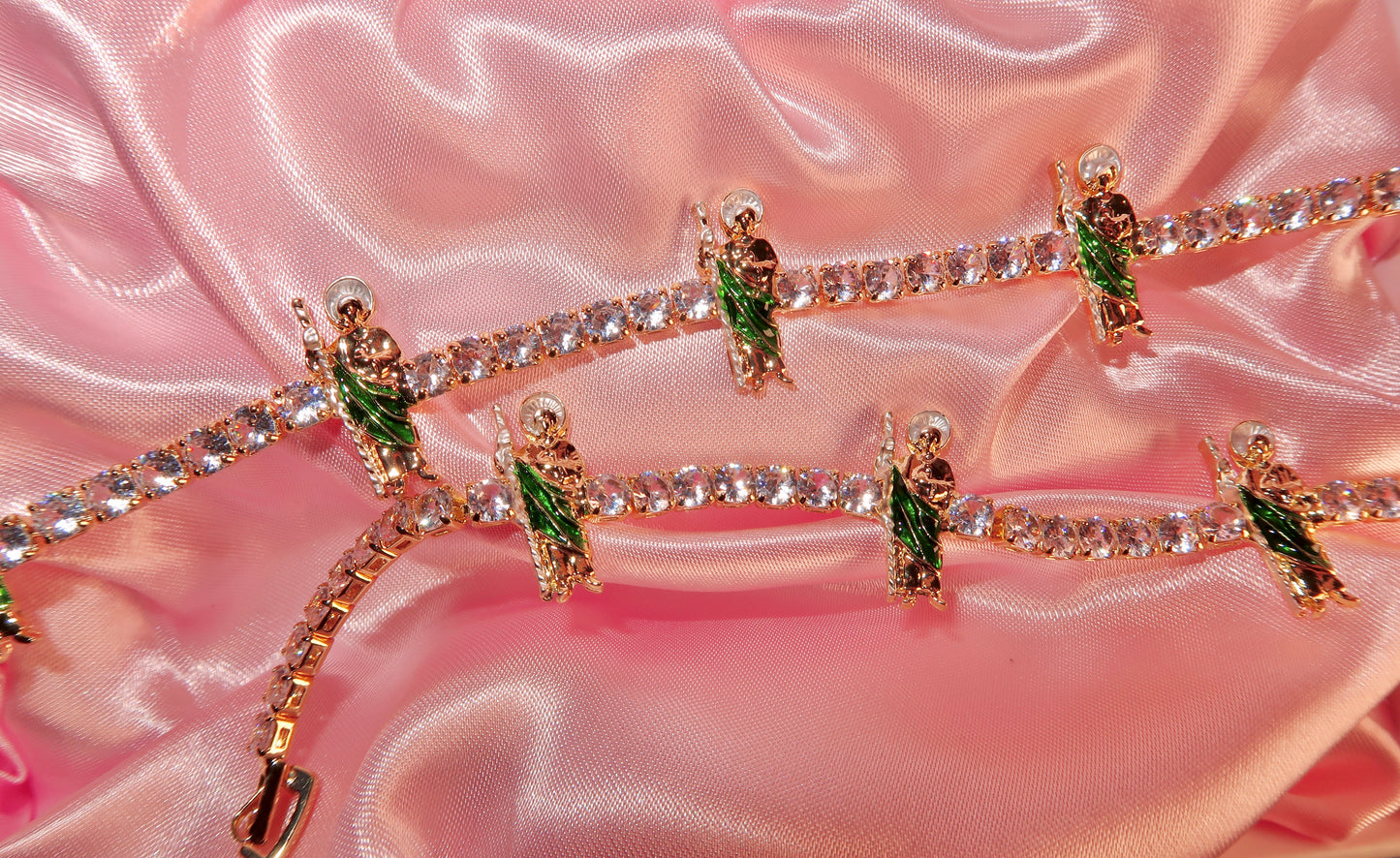 Diamond San Judas Necklace & Bracelet ( BOTH )