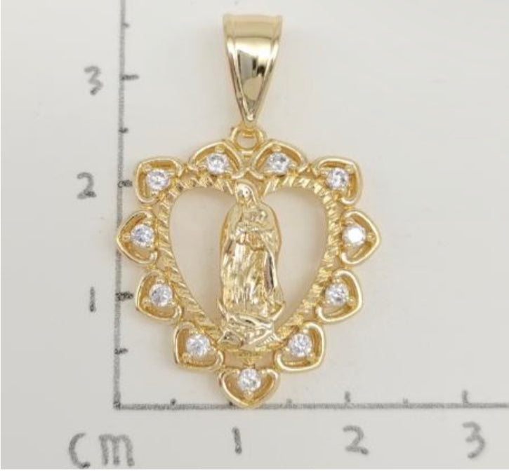 Virgencita heart necklace