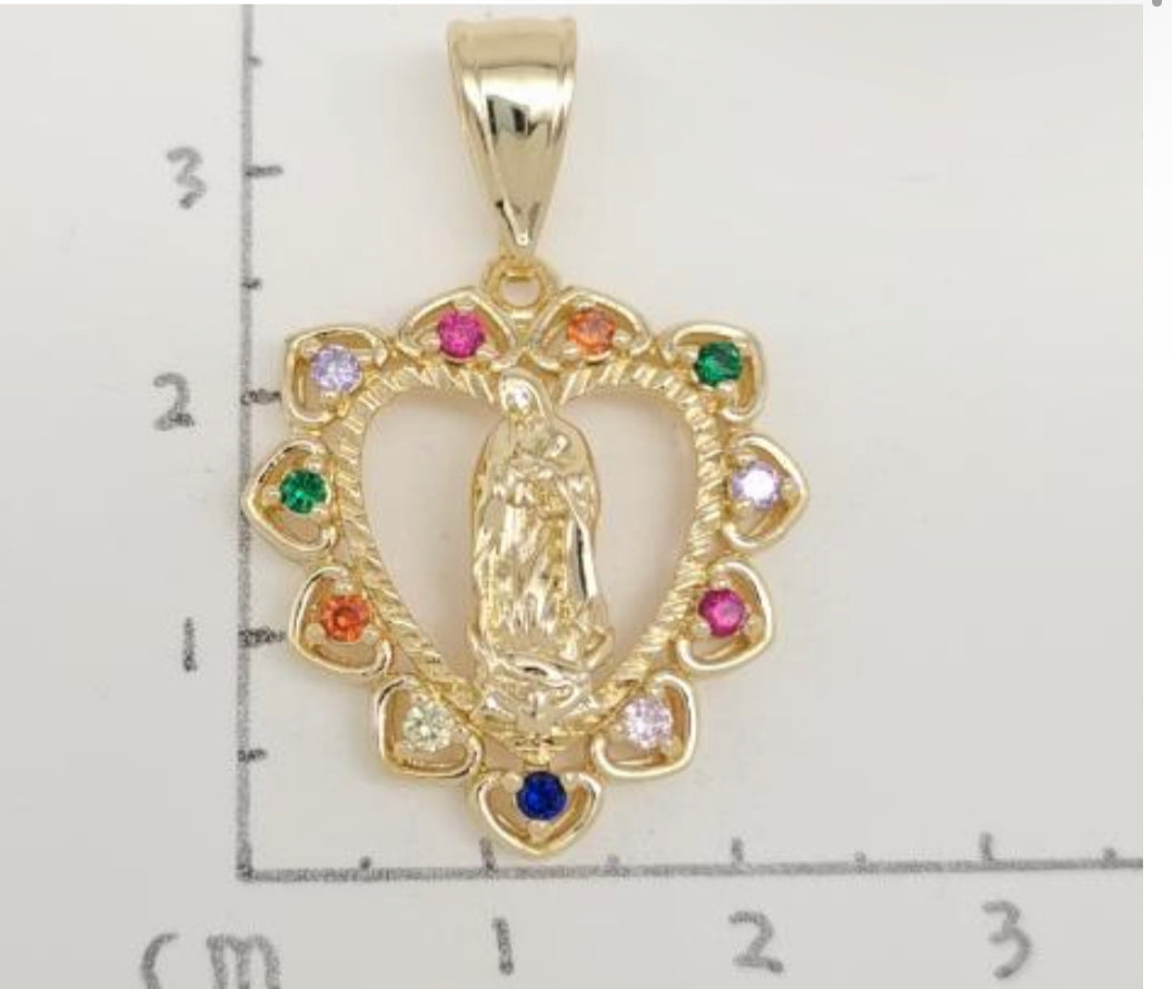 Colorful Virgencita heart