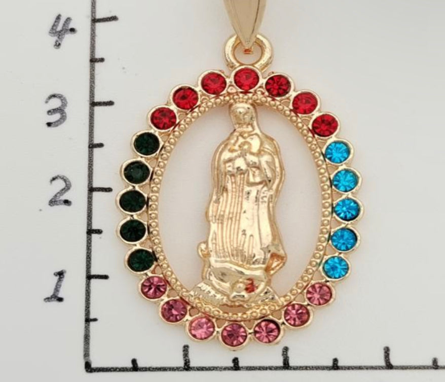 Colorful virgencita necklace