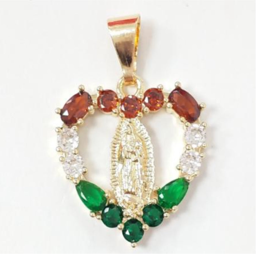 Mexico colors heart shaped virgencita
