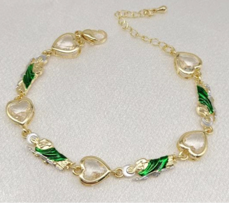 San Judas Bracelet with White hearts