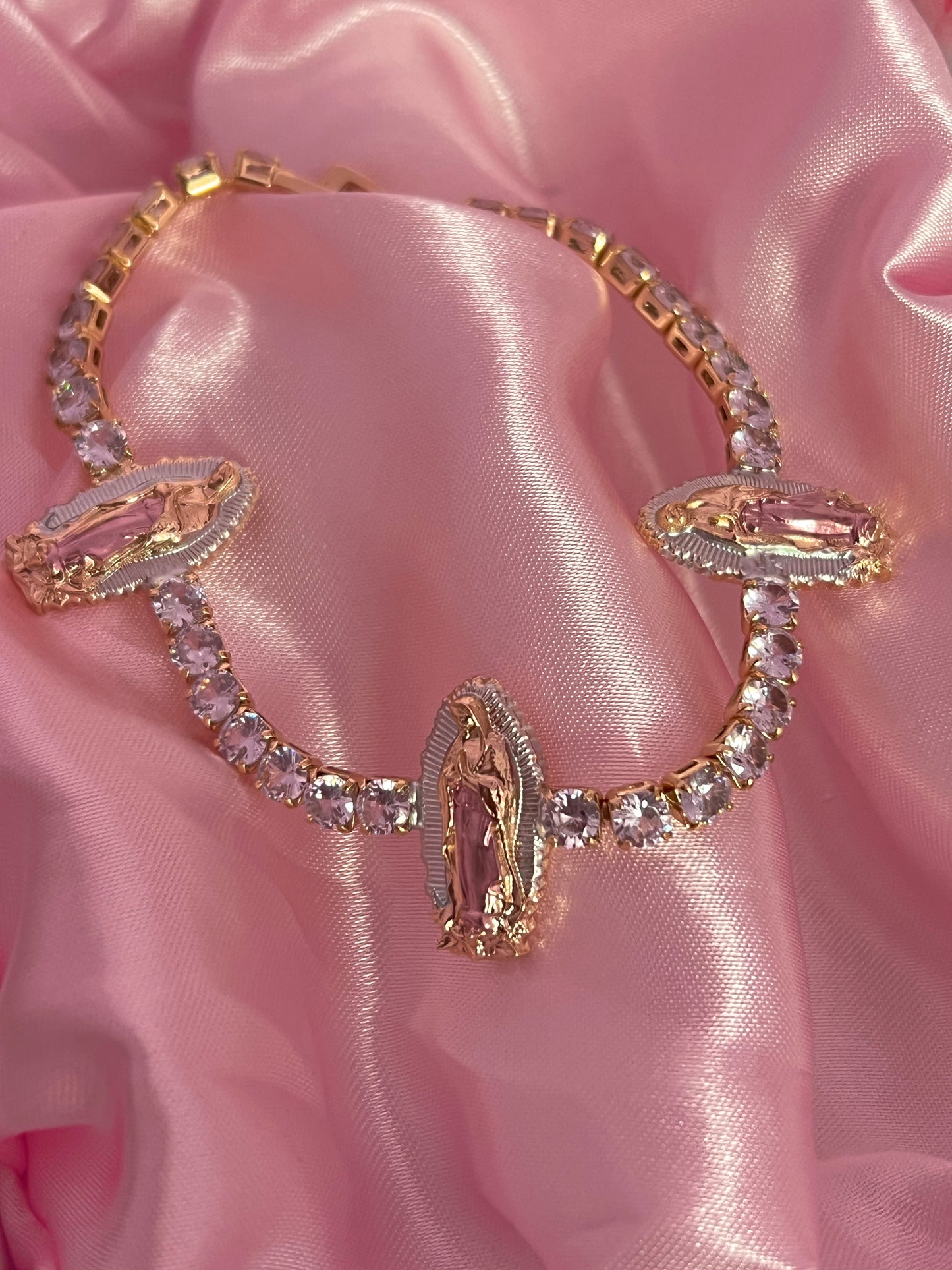 Diamond Rose Gold Virgencita Bracelet