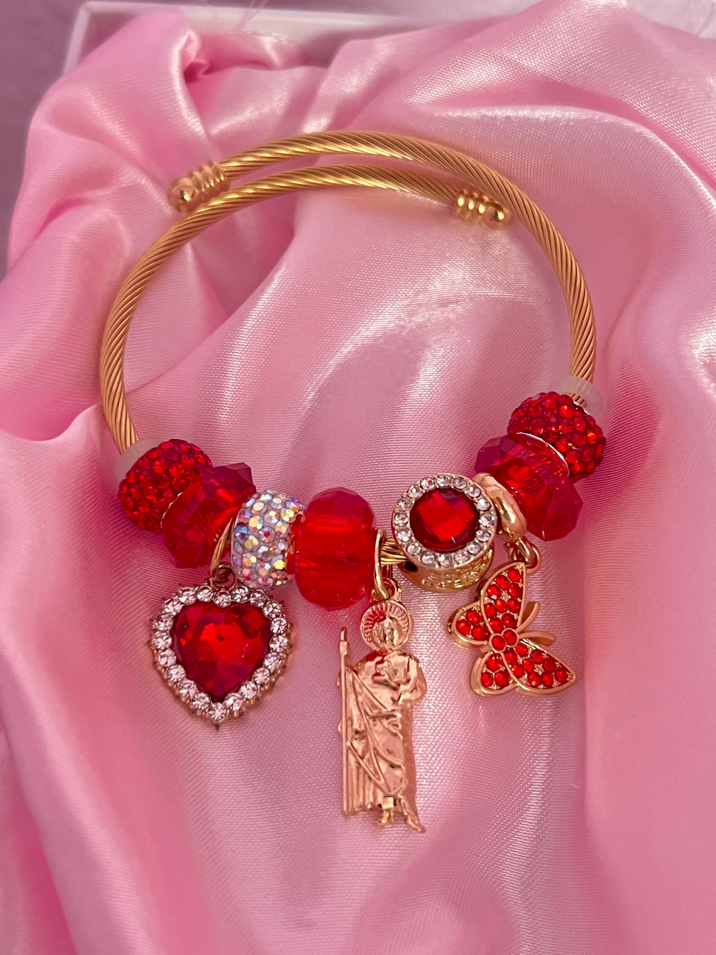 San Judas Red charm bracelet