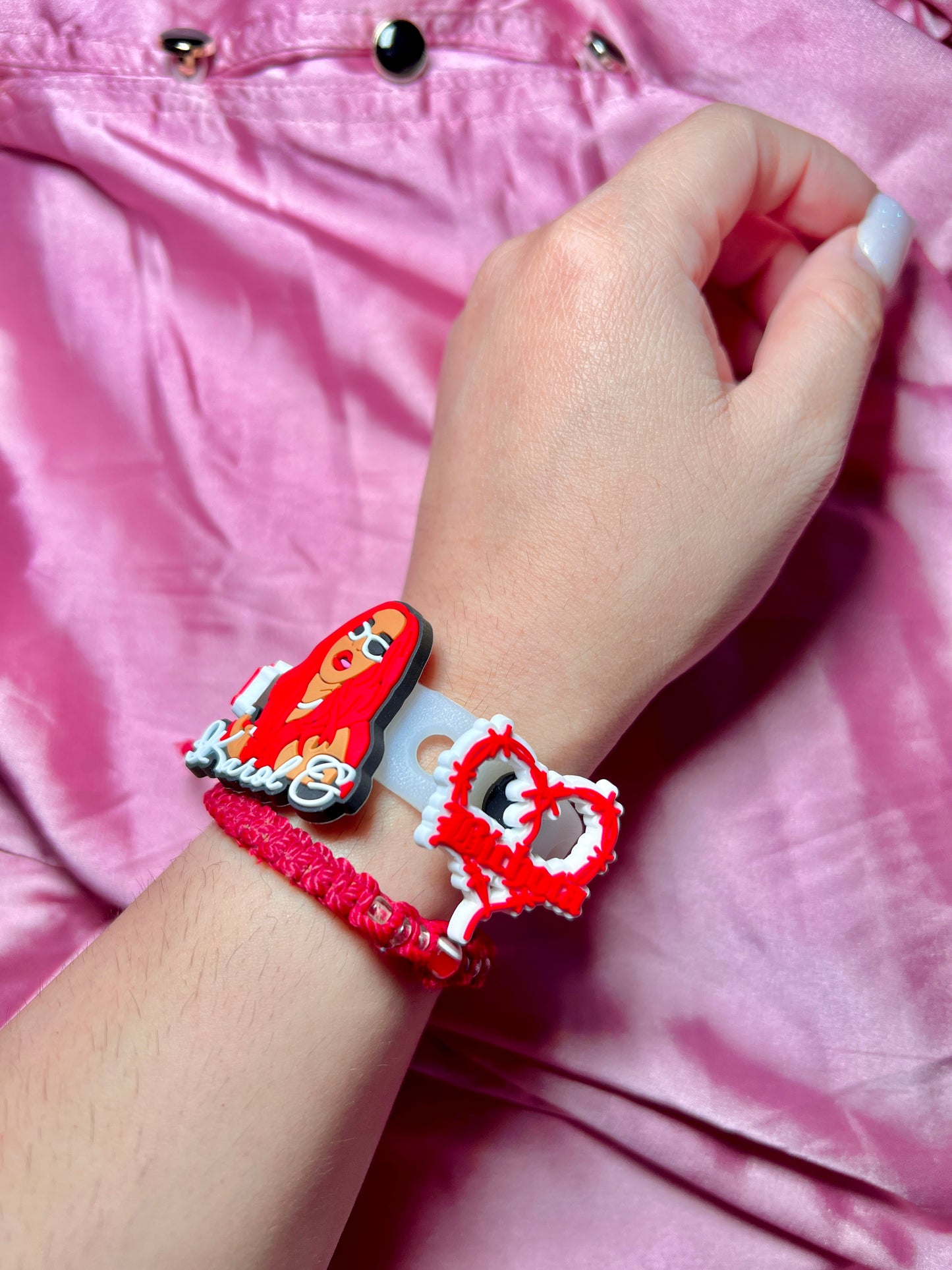 White Croc charm bracelet ( CHARMS NOT INCLUDED )