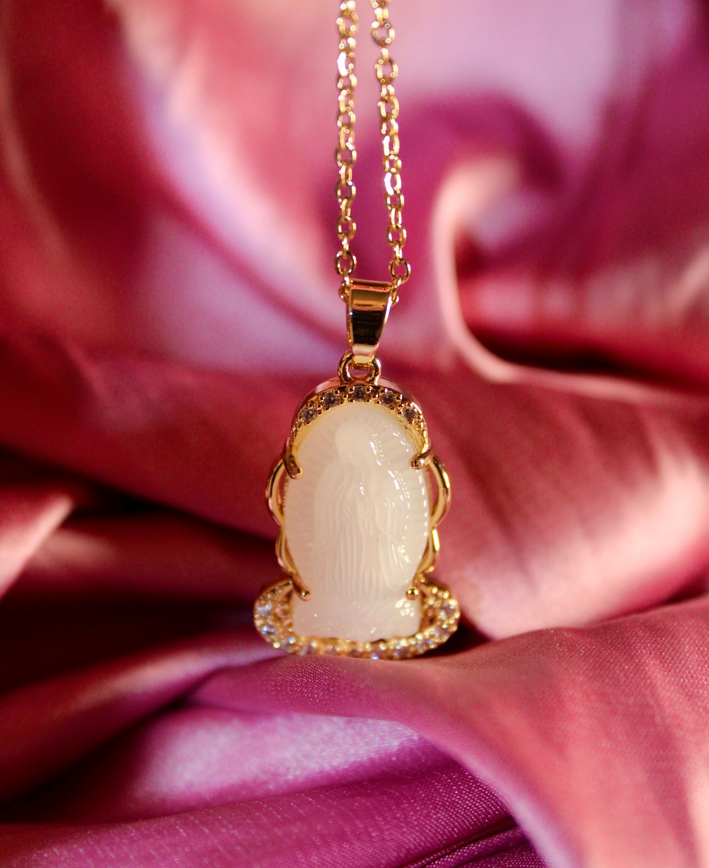 White virgencita crystal