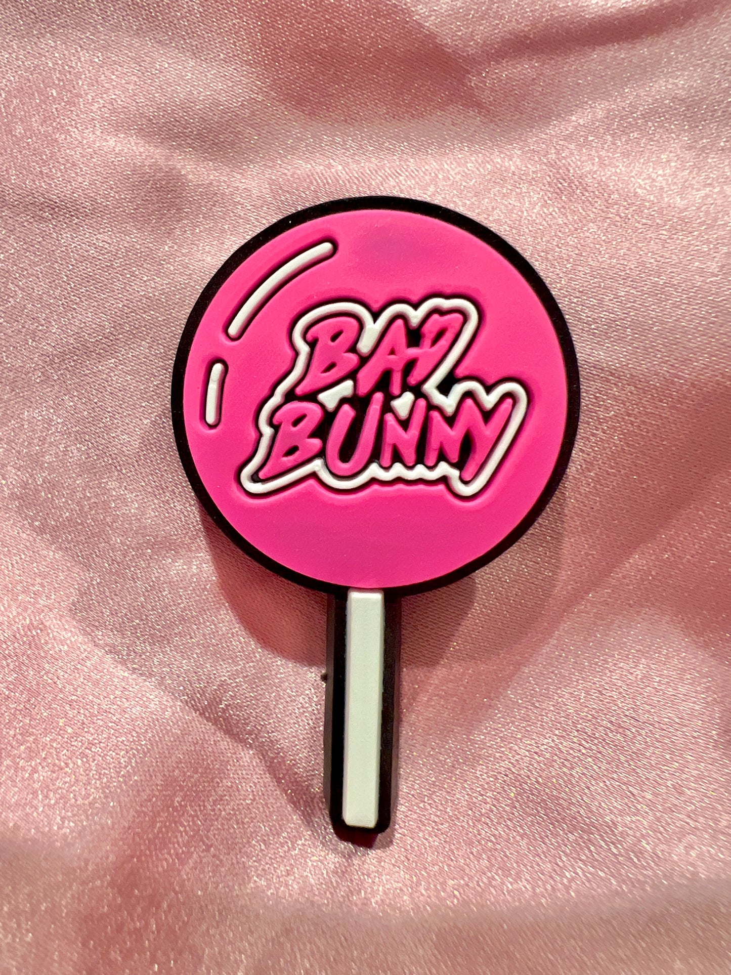 Pink bad bunny lollipop