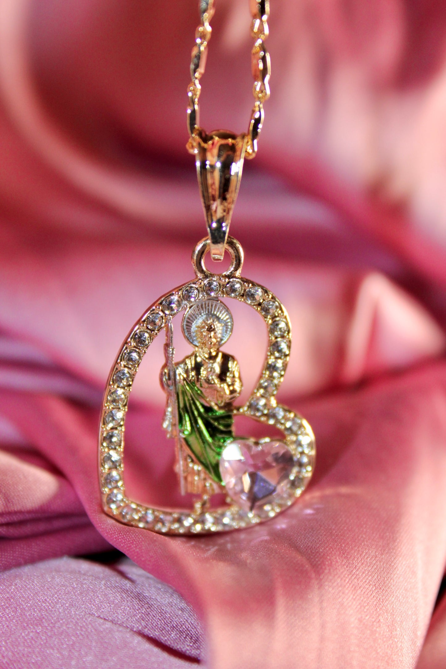 San judas with pink heart