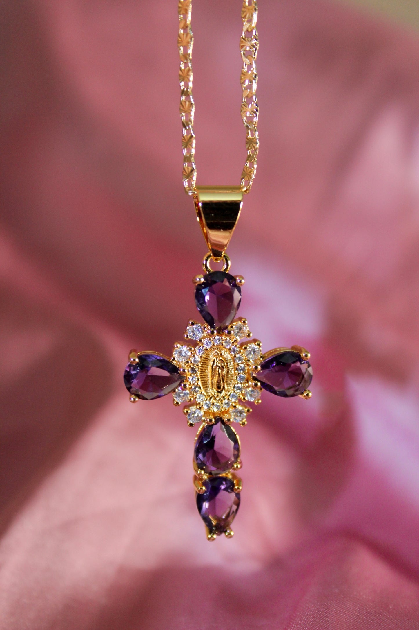 Purple Cross Virgin Mary