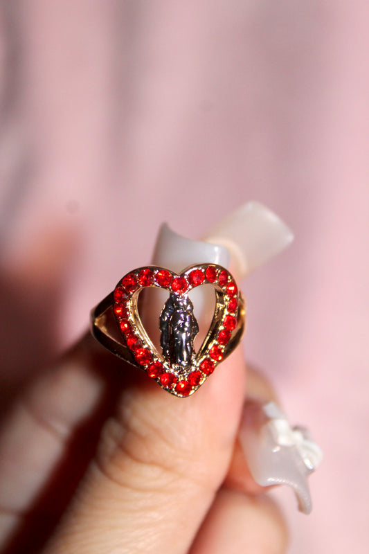 Red heart Virgencita