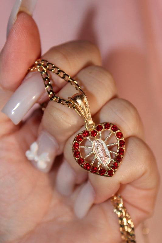 Red Virgencita Heart