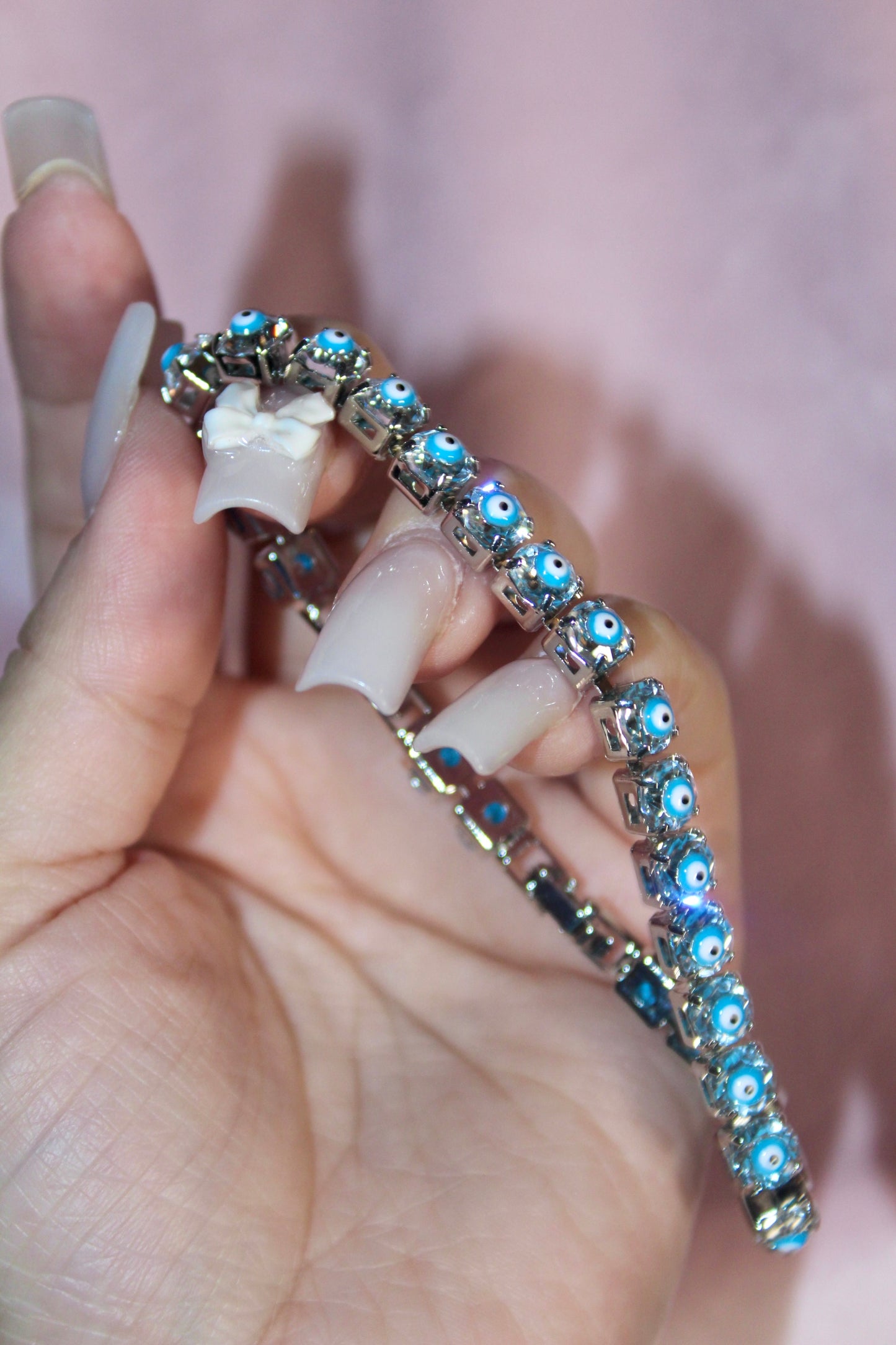 blue evil eye diamond bracelet
