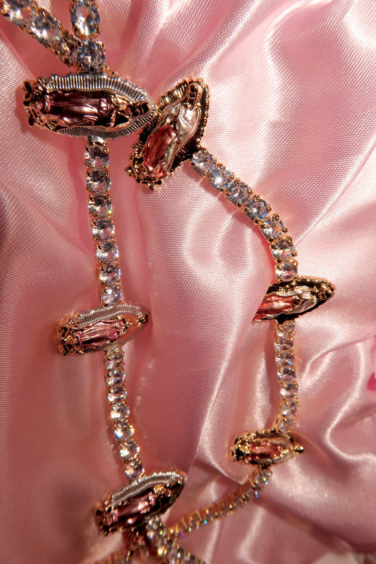 Diamond NECKLACE & BRACELET ( BOTH ) Rose gold virgencita