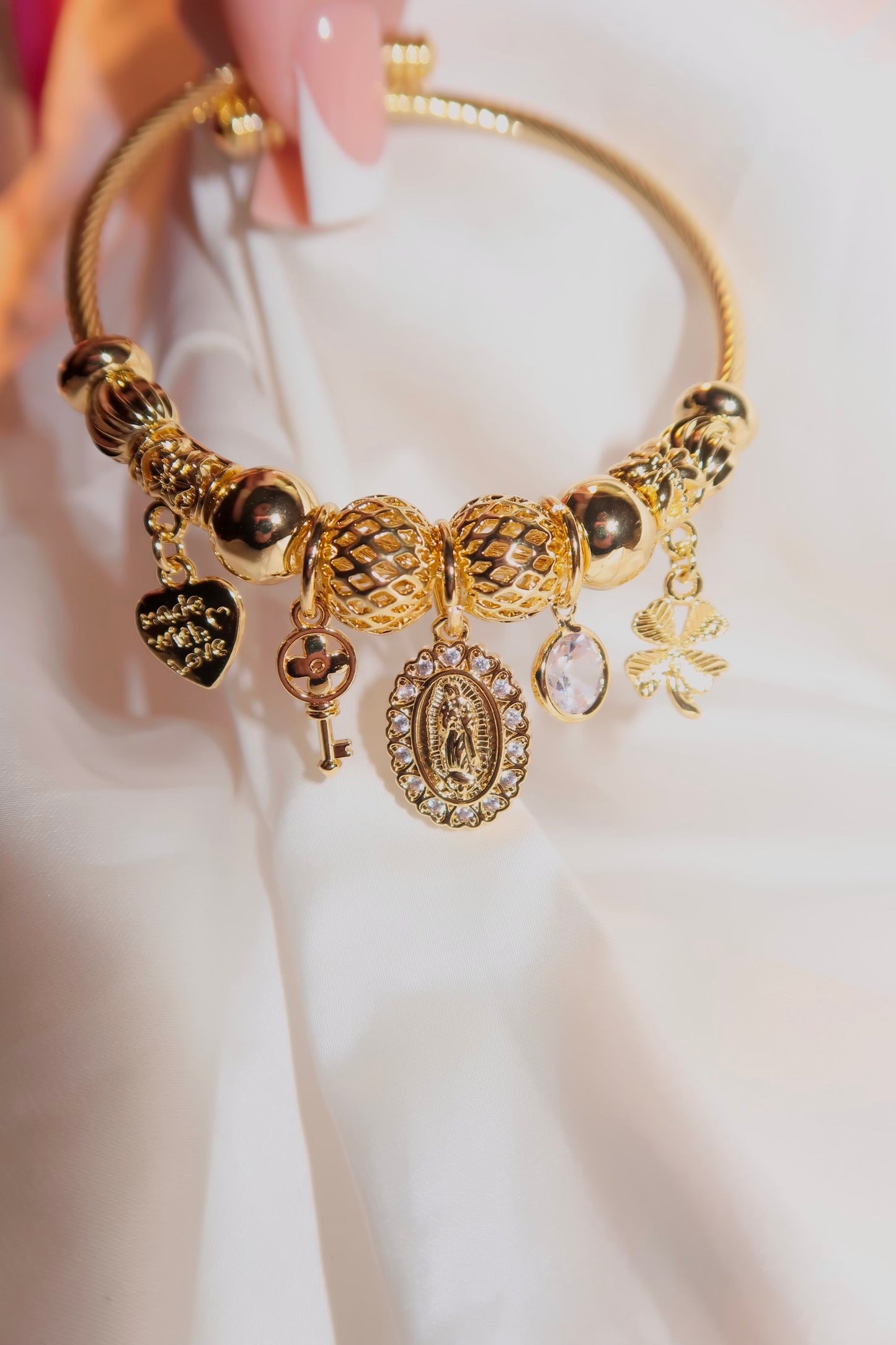 Gold Virgencita Charm Bracelet