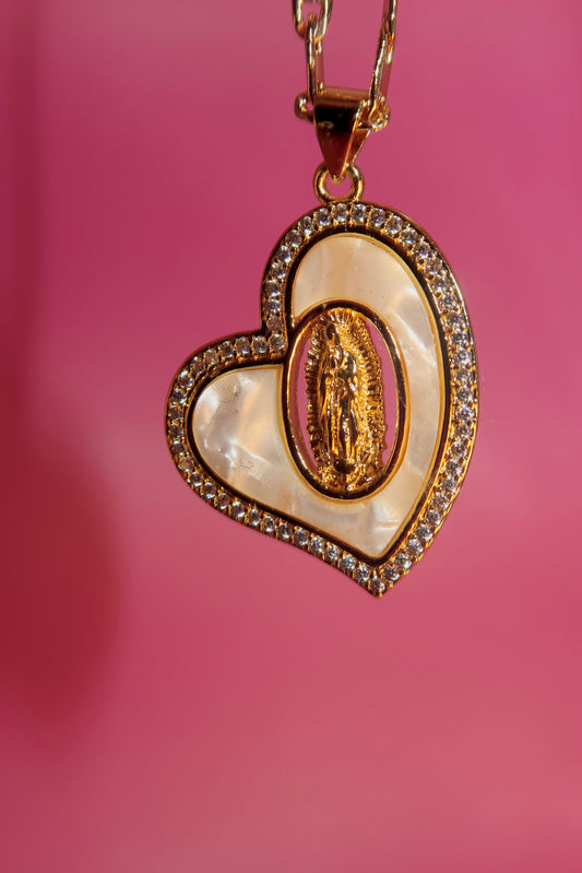 Virgencita Heart Necklace