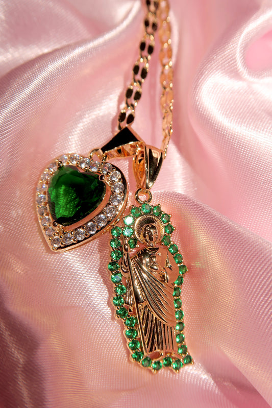 San Judas with Green heart