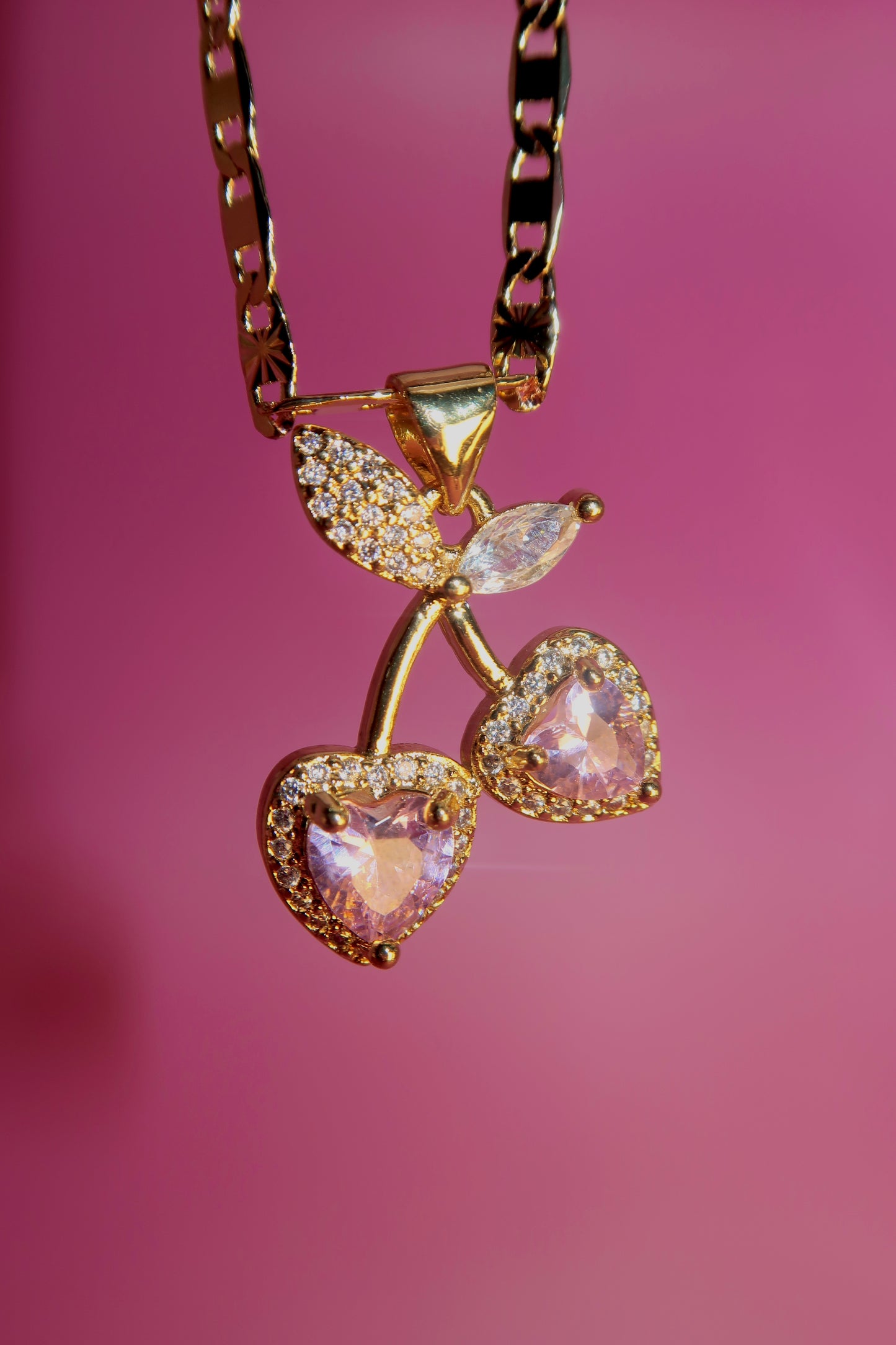 Pink Cherry Necklace