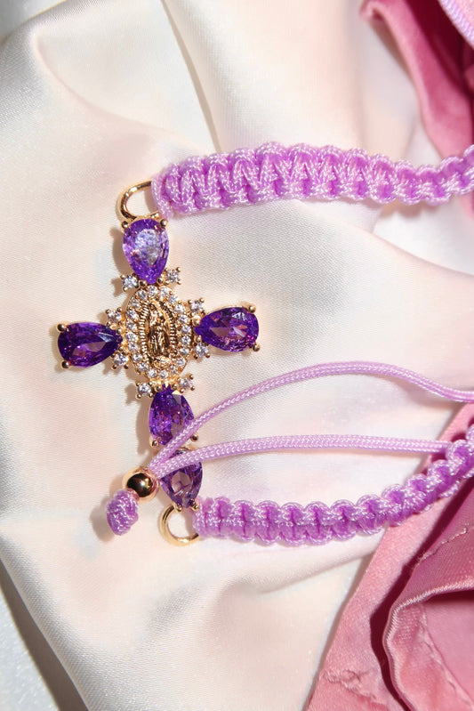 Purple Adjustable Virgencita bracelet