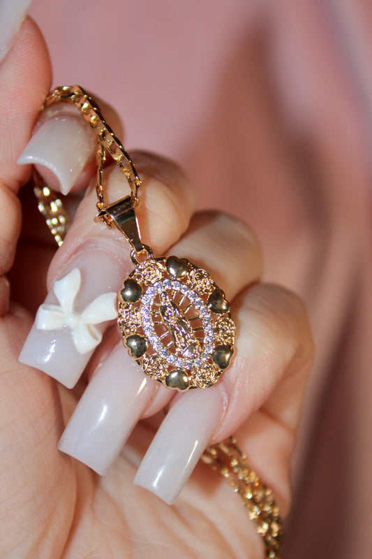 Virgencita with hearts