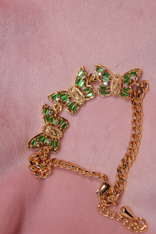 Green mariposas Virgencita Bracelet