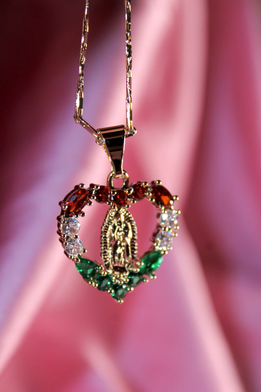 Mexico colors heart shaped virgencita