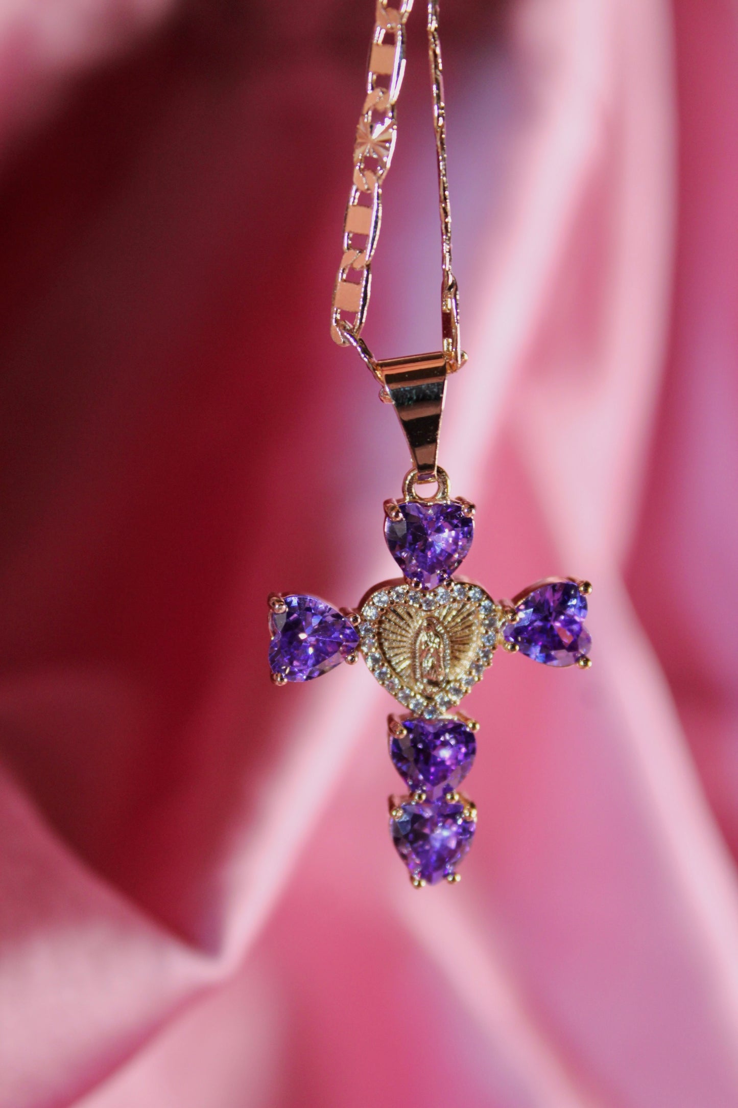 Purple heart shaped virgencita