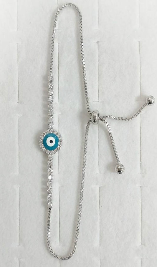 Silver Evil Eye Bracelet