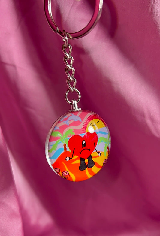Glass Bad bunny keychain