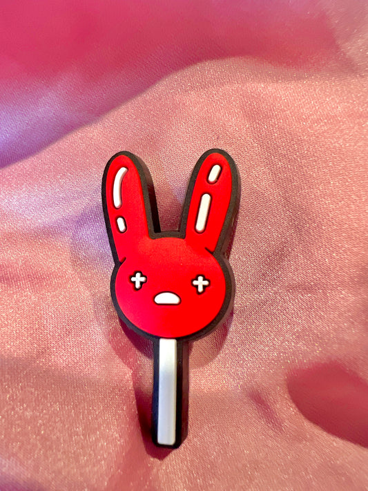 Red bad bunny lollipop