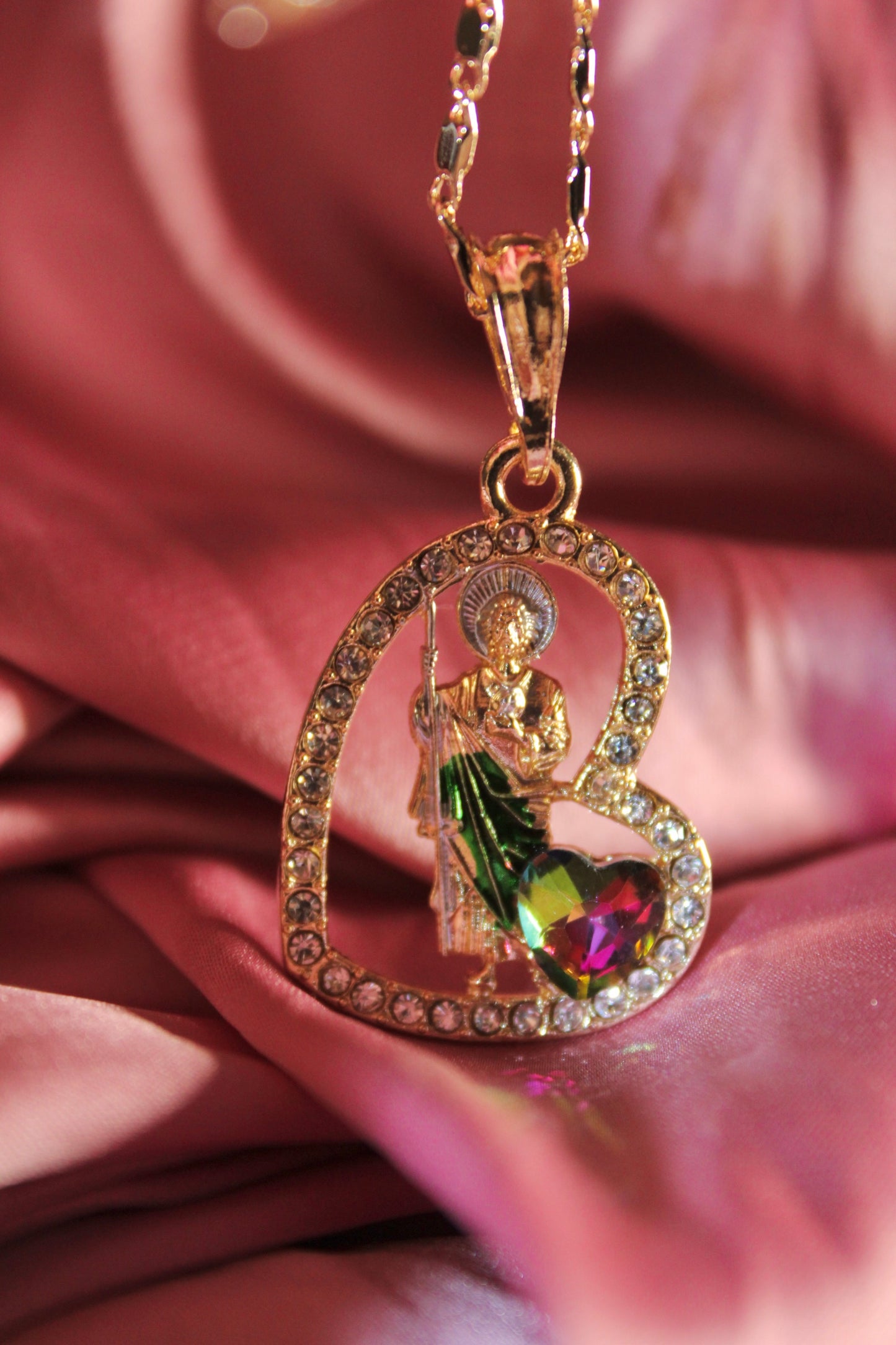 San judas with multicolored heart